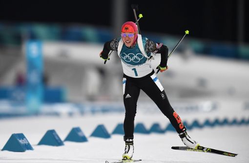 Laura Dahlmeier ist bei den Olympischen Winterspielen in Pyeongchang nicht aufzuhalten. Foto: AFP
