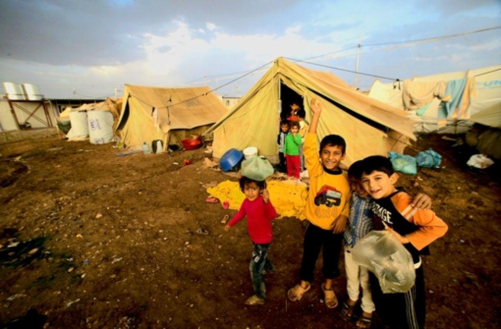 Eine Heimat auf Zeit im Nordirak: vor den  Kämpfen in Syrien sind viele Familien mit ihren Kindern  geflohen- Foto: AFP