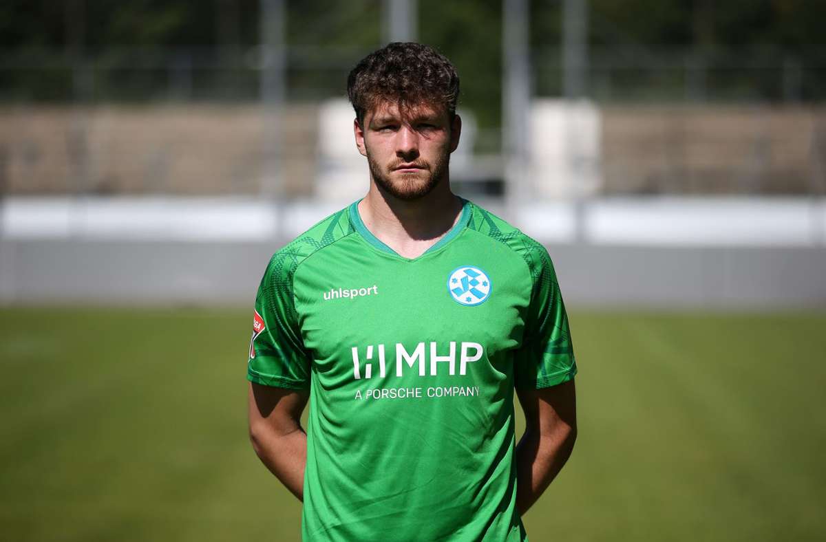 Torwart David Nreca-Bisinger (20) kam von der SG Sonnenhof Großaspach zu den Blauen.