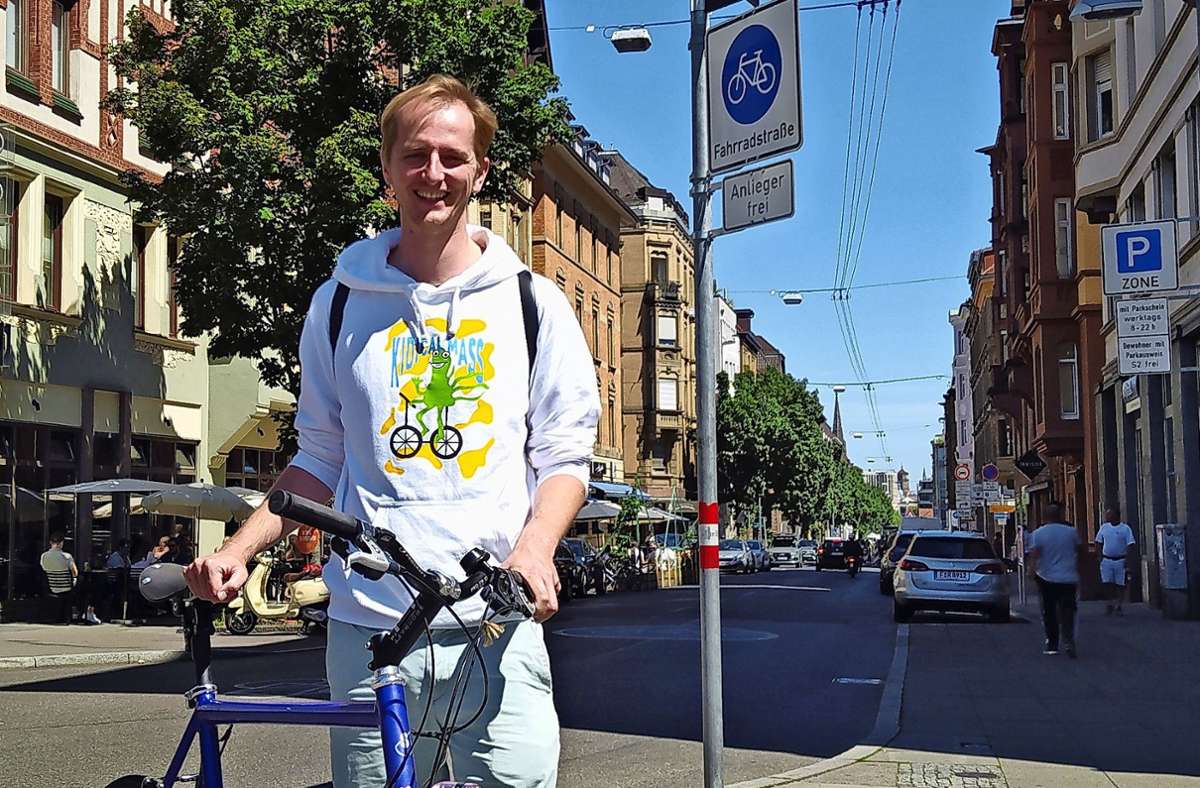 Thijs Lucas setzt sich für für mehr Sicherheit im Radverkehr ein. Foto: Alexandra Kratz