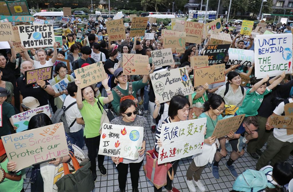 Und auch aus Japan wurden Klimaproteste gemeldet.