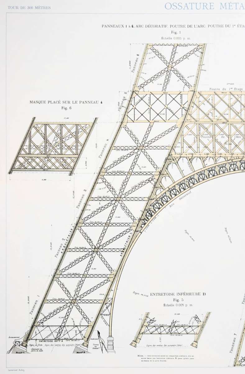 Einer der ersten Entwürfe für den Eiffelturm