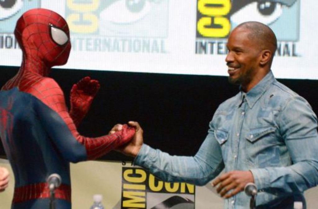 Spider Man und Jamie Foxx scheinen sich gut zu verstehen.