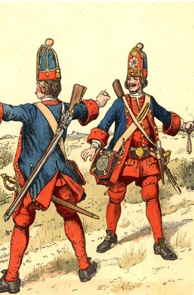 Lange Kerls: Das altpreußische Infanterieregiment No. 6 wurde 1675 gegründet und bestand bis 1806. Lange Kerls war eine volkstümliche Bezeichnung für die Grenadiere des Königsregiments, die mindestens sechs preußische Fuß (1,88 Meter – rheinisches Maß) messen mussten.