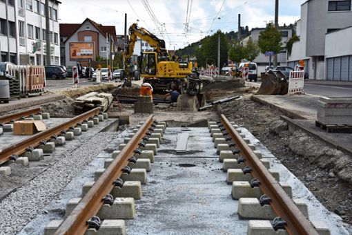 Die Stadtbahntrasse nach Hedelfingen wird gerade erneuert. Foto: Mathias Kuhn