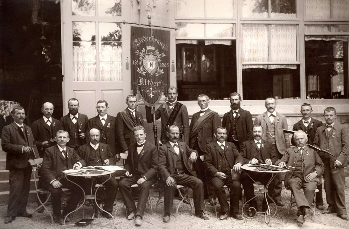 Der Männerchor im Jahr 1918.