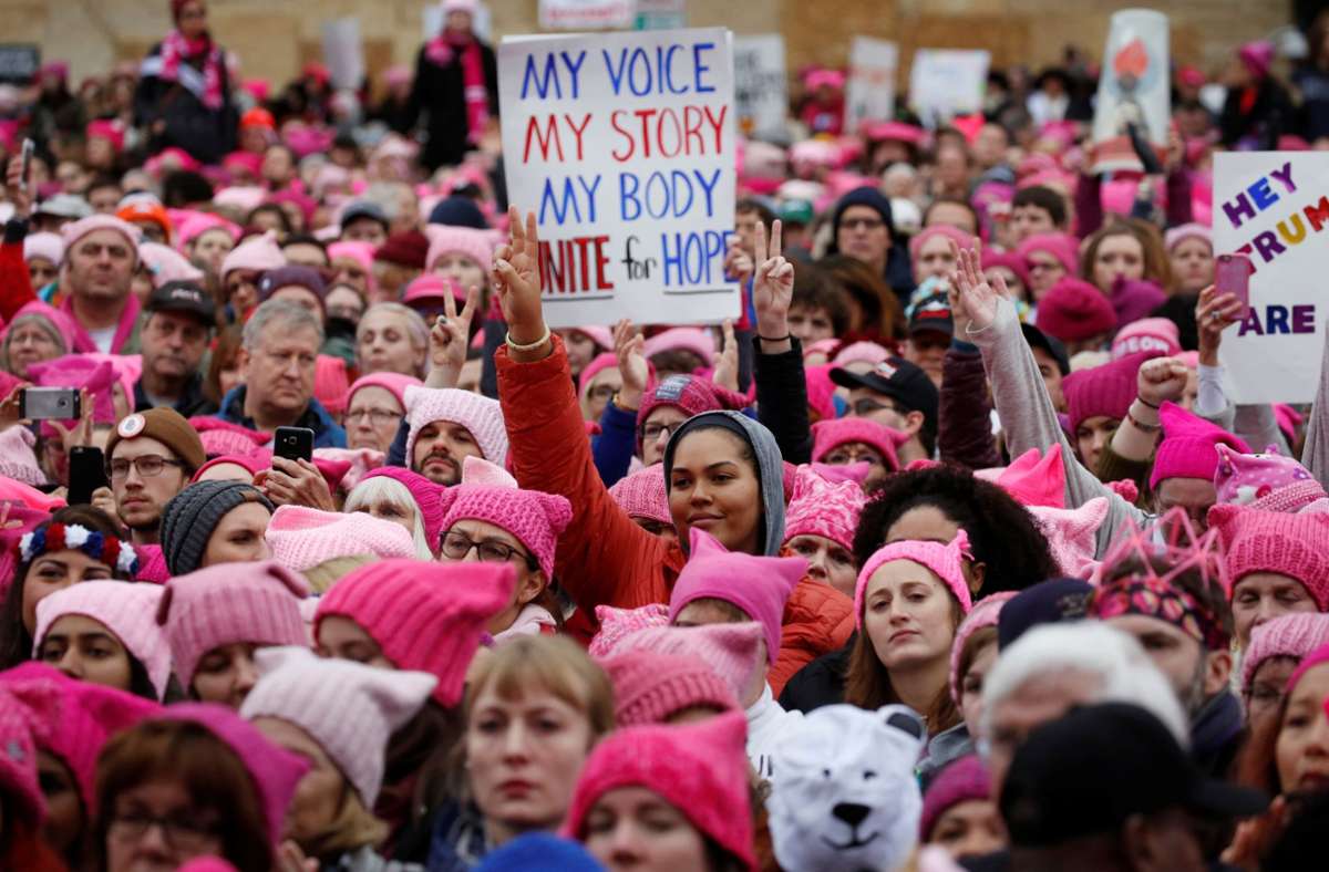 Demonstrierende auf dem Women’s March in Washington D.C., 21. Januar 2017