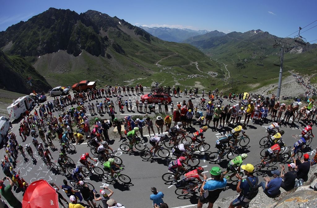 Beeindruckende Aussicht vom Col du Tourmalet bei der achten Etappe.