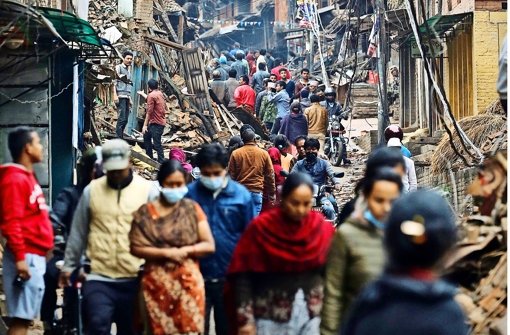 Die Versorgungslage in Nepal ist nach dem Erdbeben am Samstag schlecht. Foto: EPA