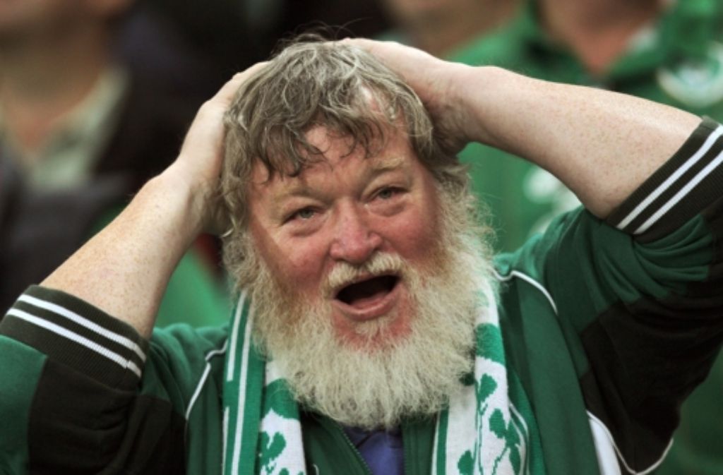 Irlands Fans können das Unentschieden beim Länderspiel in Deutschland kaum fassen.
