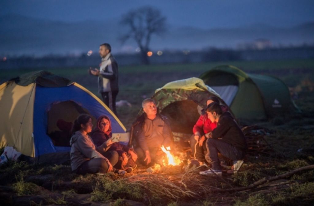 Flüchtlinge in Idomeni an der griechisch-mazedonischen Grenze. Foto: dpa