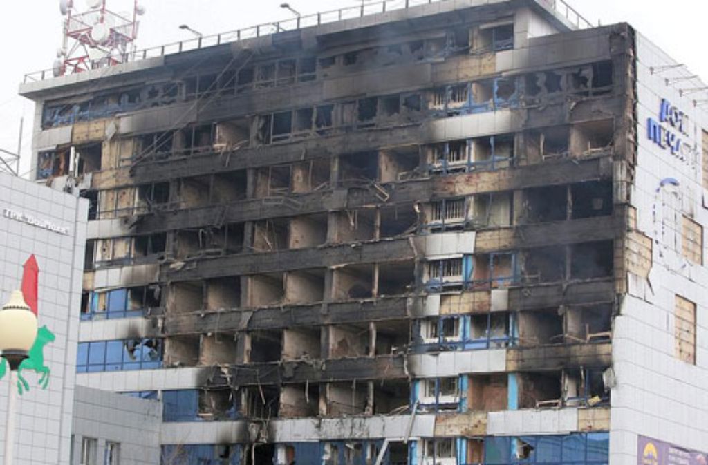 Ein zerstörtes Haus in der tschetschenischen Hauptstadt Grosny. Foto: dpa