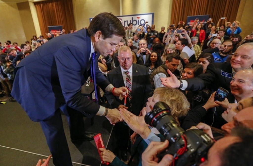 Dieses Bild zeigt Rubio bei einem Wahlkampfauftritt in Georgia. Bislang hat Rubio ...