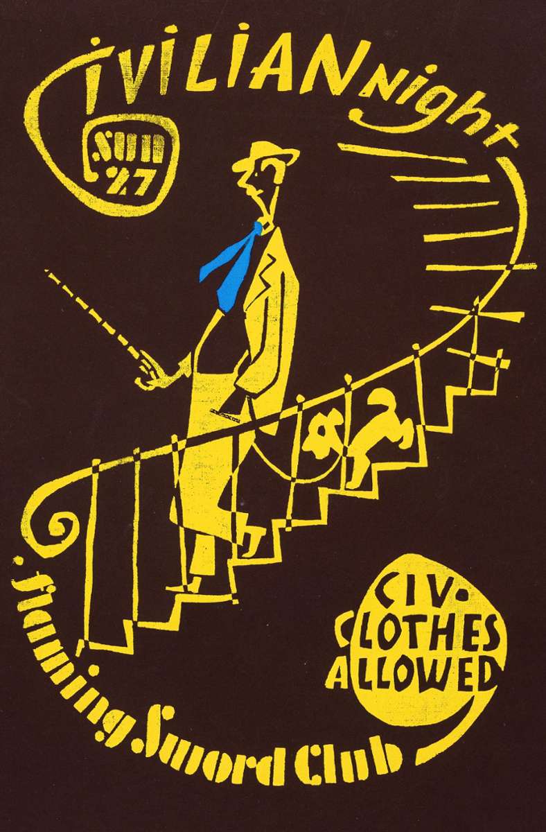 Civilian night, um 1955, Siebdruck in drei Farben, Kurpfälzisches Museum Heidelberg