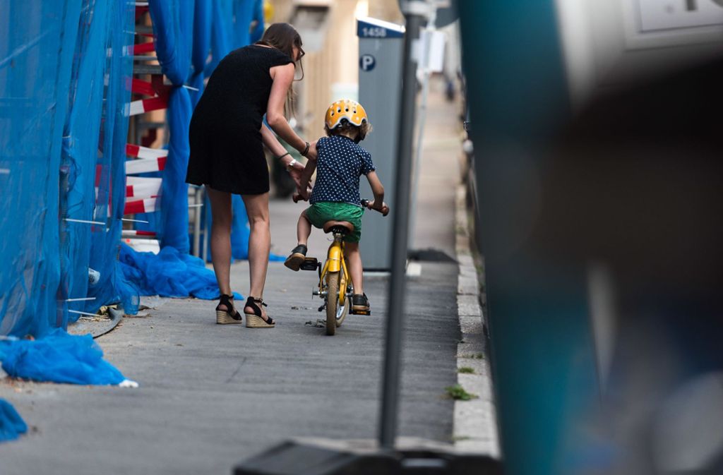 Mühsames Unterfangen: Gerade für Kinder ist das Radfahrer in Stuttgart nicht unproblematisch.