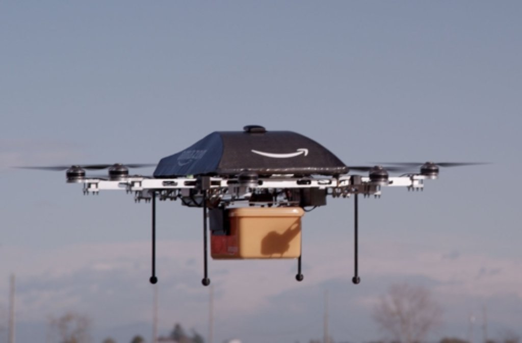 ... sieht die Mini-Drohne des Online-Händlers Amazon aus.