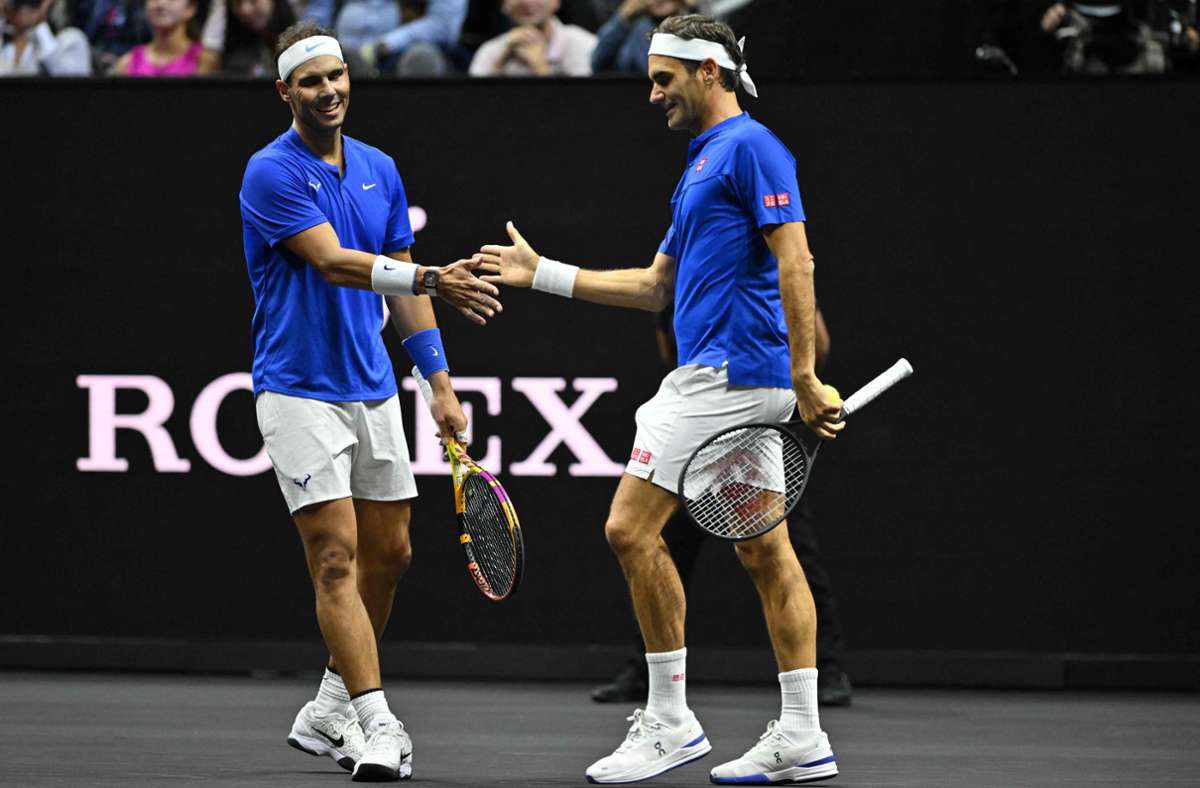Federer (r.) und Nadal begeisterten von Beginn an das Publikum.