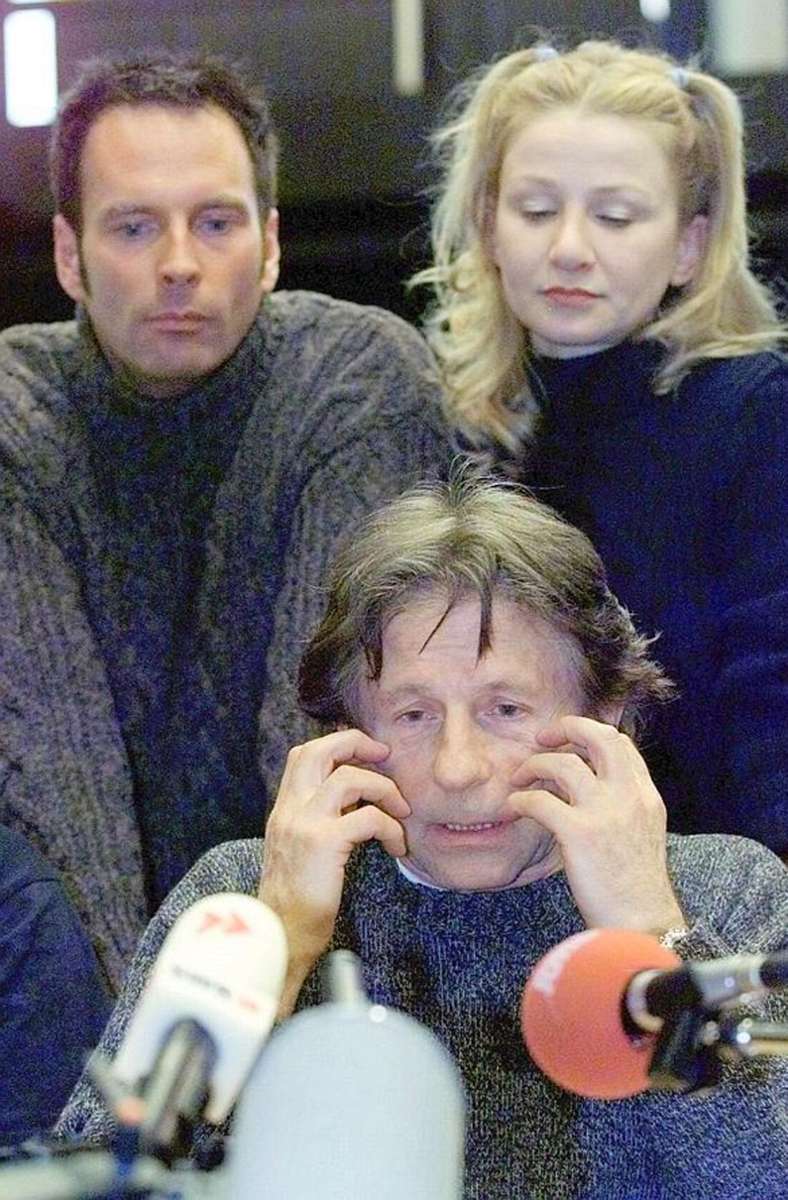 Roman Polanski vor der Premiere von „Tanz der Vampire“ im März 2000 in Stuttgart. Links hinter ihm: Kevin Tarte, der erste Krolock von Stuttgart.
