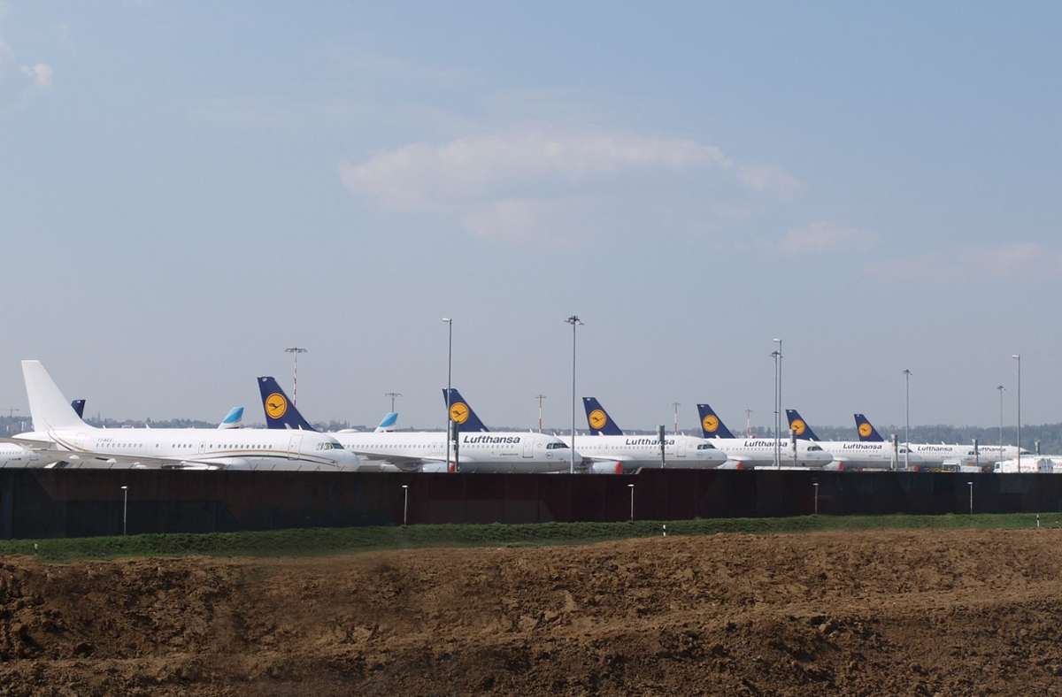 Die Flugzeuge am Stuttgarter Flughafen mussten im Lockdown leider unten bleiben.
