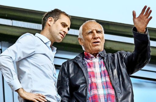 Oliver Mintzlaff (li.) an der Seite des Red-Bull-Gründers und Fußball-Mäzens Dietrich Mateschitz. Foto: dpa