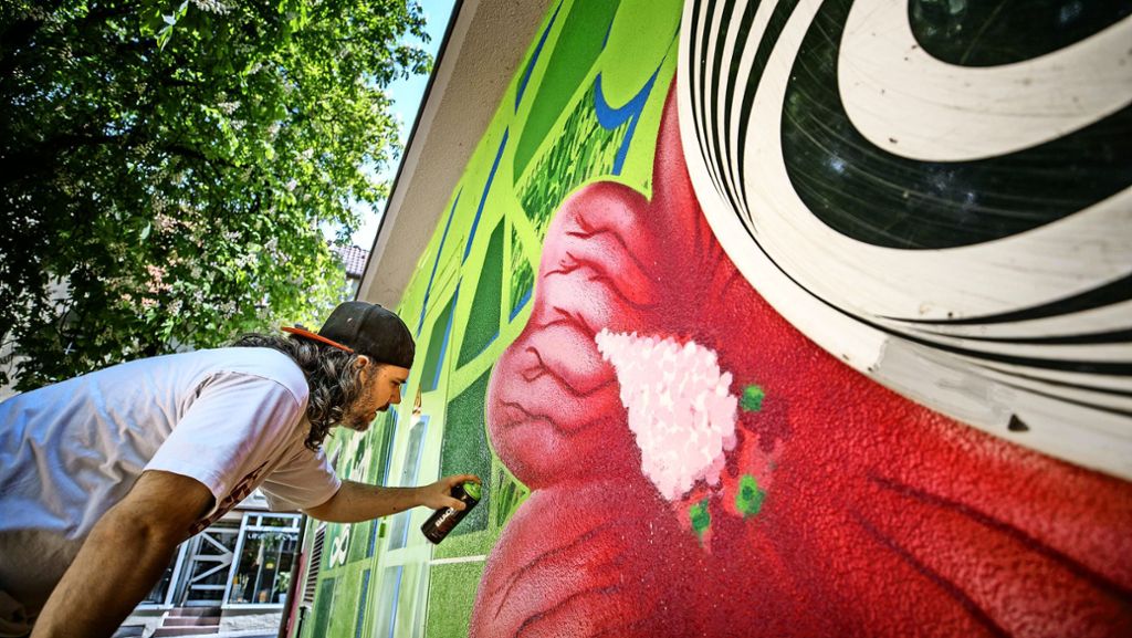 Graffiti-Aktion in Schorndorf: Aus Spraydosen wachsen  Blumen