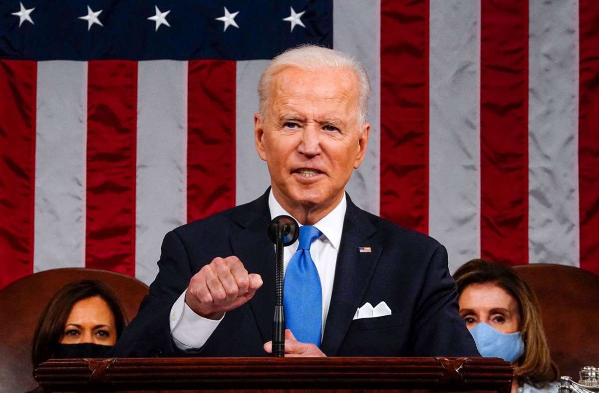 Ist zufrieden mit seiner Regierung: US-Präsident Joe Biden Foto: AFP/MELINA MARA