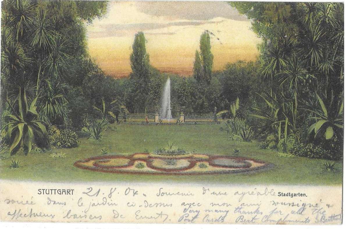 So sah der Stadtgarten 1904 aus.