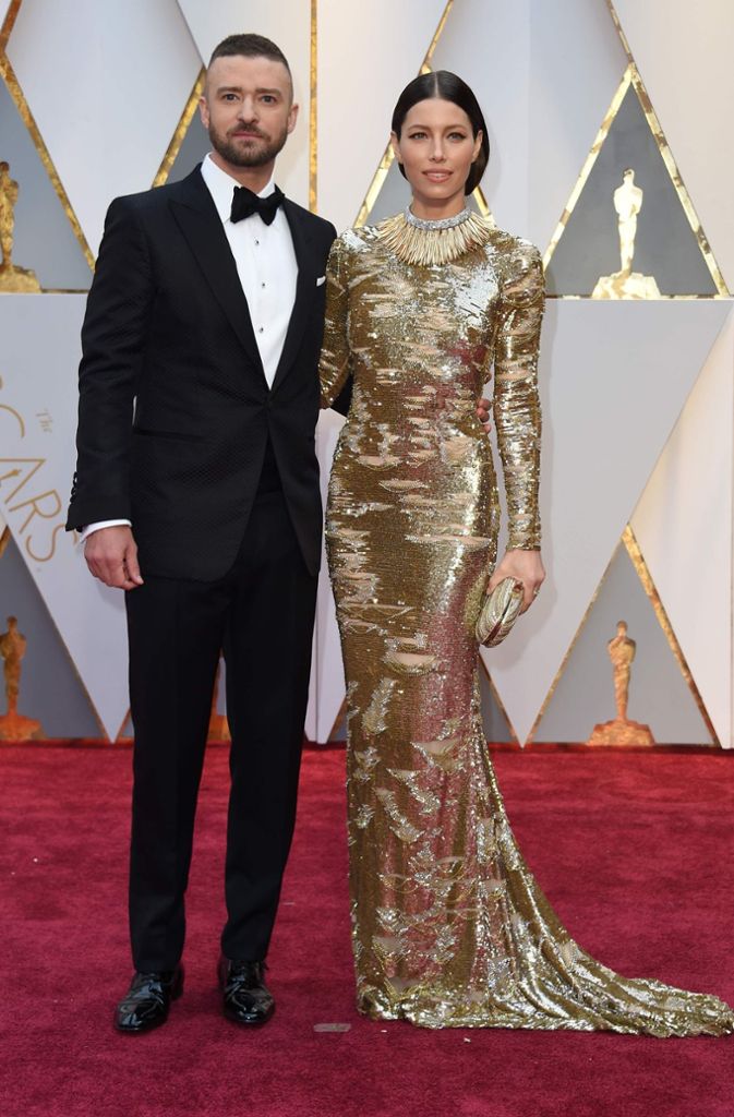 Jessica Biel mit ihrem Ehemann Justin Timberlake bei den Oscars.