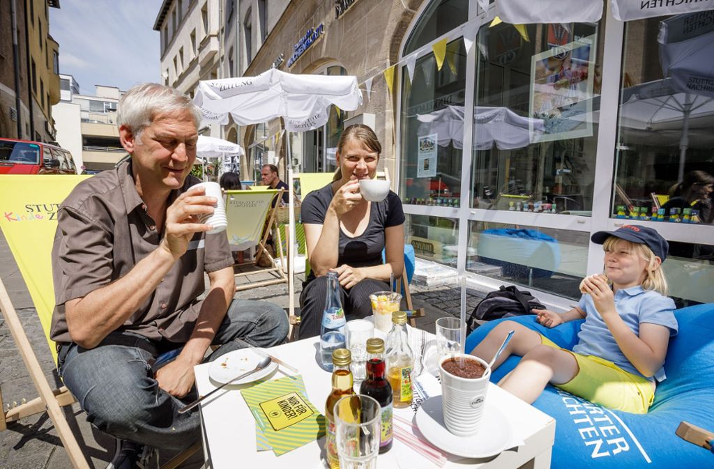 Beste Stimmung herrschte bei „S-City picknickt“ vor dem Innenstadtbüro der Stuttgarter Zeitungen