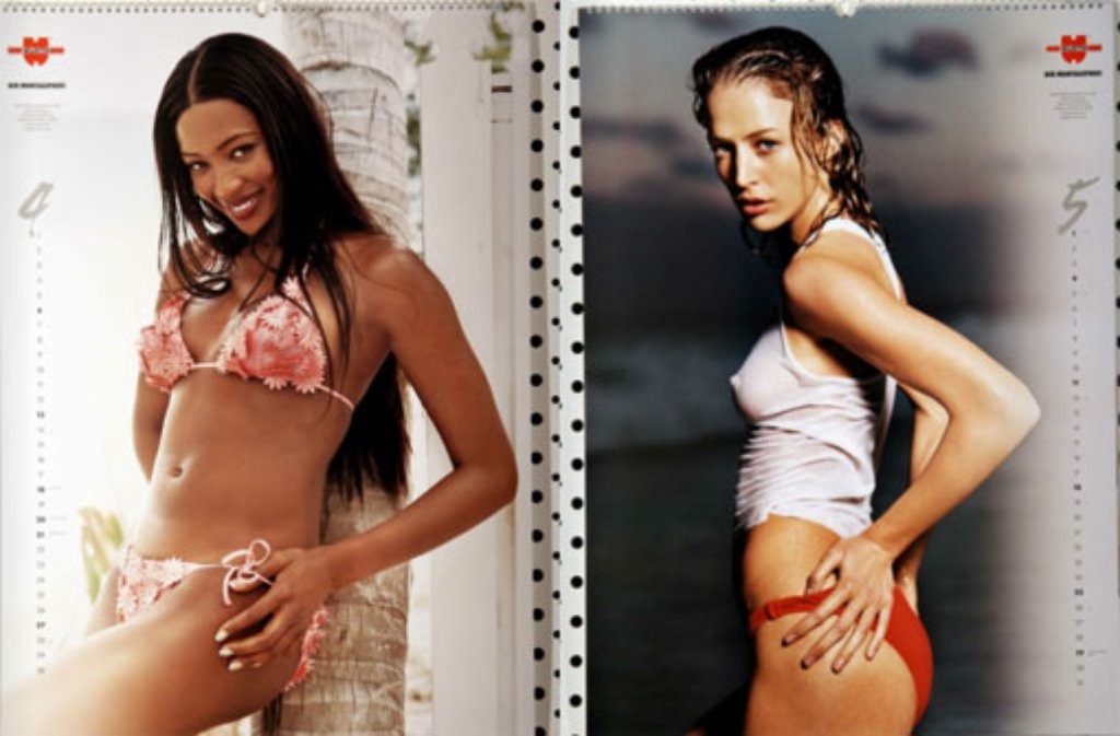 Der Würth-Modelkalender 2003 mit Naomi Campbell (links)