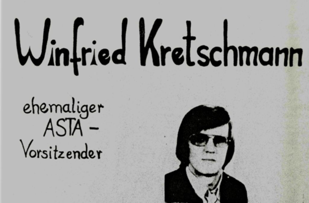 Vom Verfassungsschutz 1975 sichergestellt: Plakat von Kretschmann-Unterstützern Foto: Hauptstaatsarchiv Stuttgart