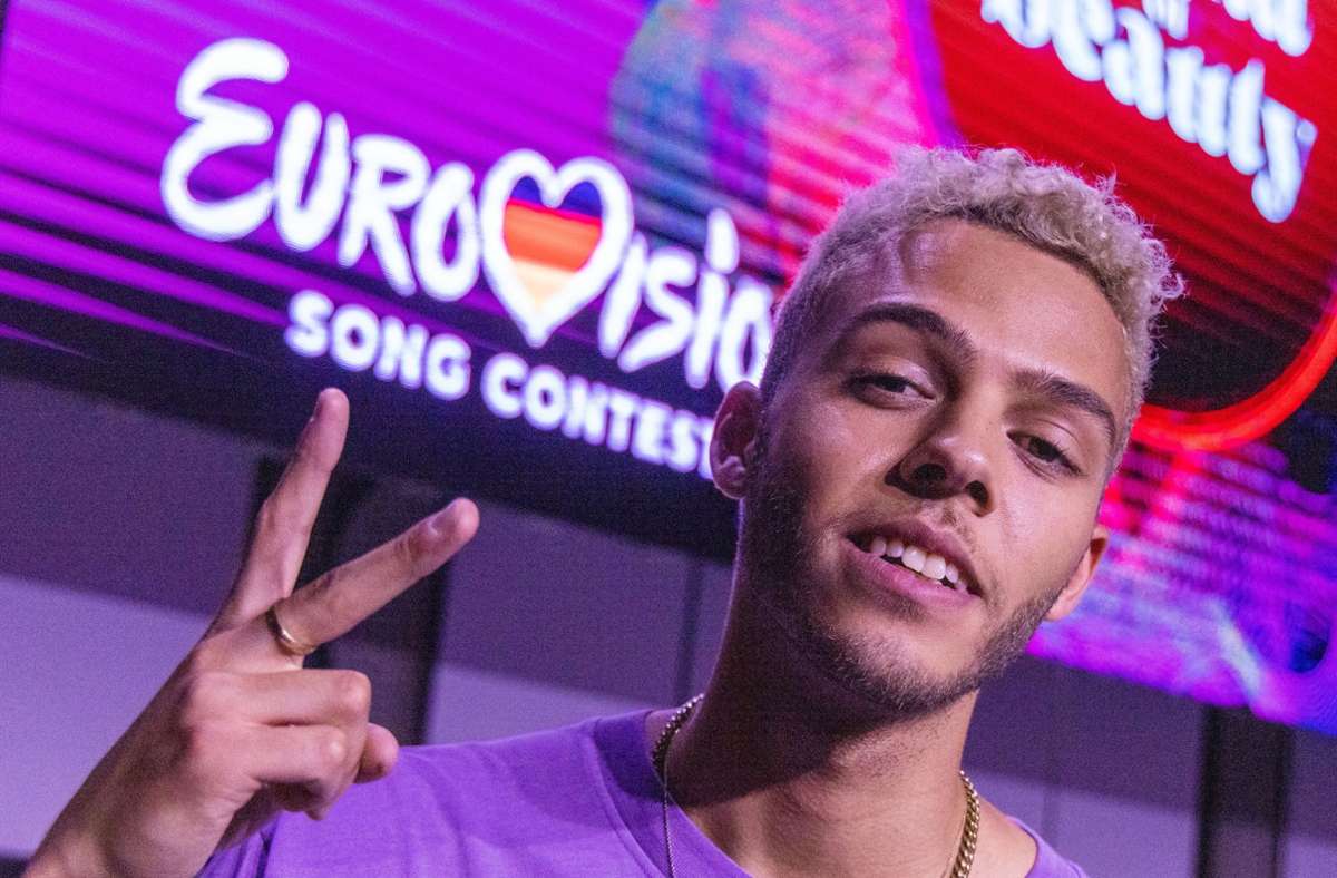 Malik Harris aus Deutschland beim Empfang der Deutschen Botschaft vor dem Eurovision Song Contest (ESC).