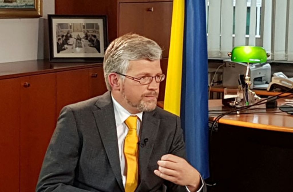 Will schärfere Sabktionen gegen Moskau: Der ukrainische Botschafter in Berlin, Andrij Melnyk. Foto: Ukrainische Botschaft