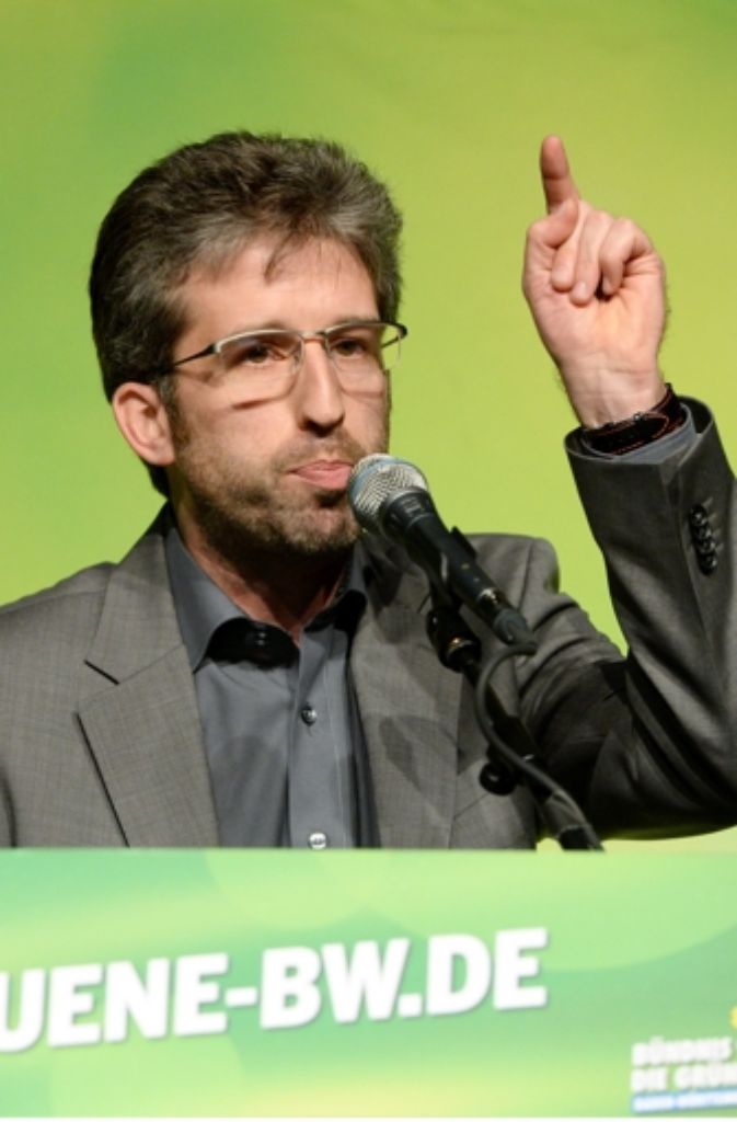 Boris Palmer spricht am 9. November 2013 im Neckarforum in Esslingen beim Landesparteitag der Grünen.