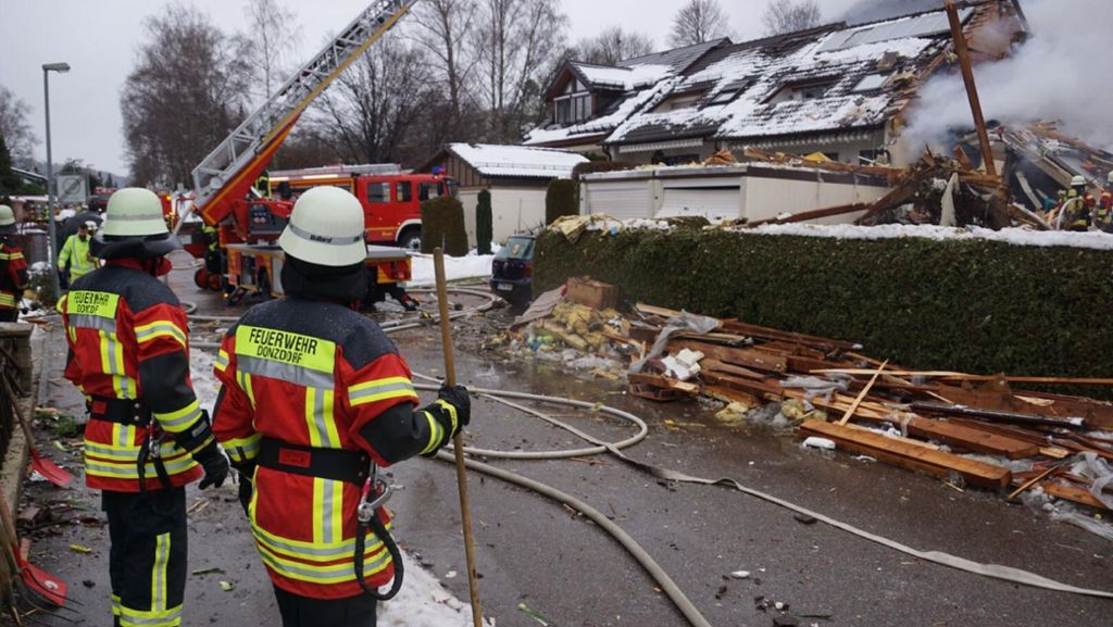 Donzdorf im Kreis Göppingen: Millionenschaden nach Explosion von Wohnhaus