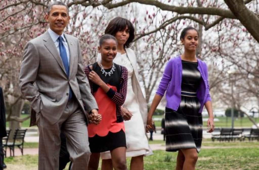 März 2013: Die Familie Obama auf dem Weg zum Ostergottesdienst.