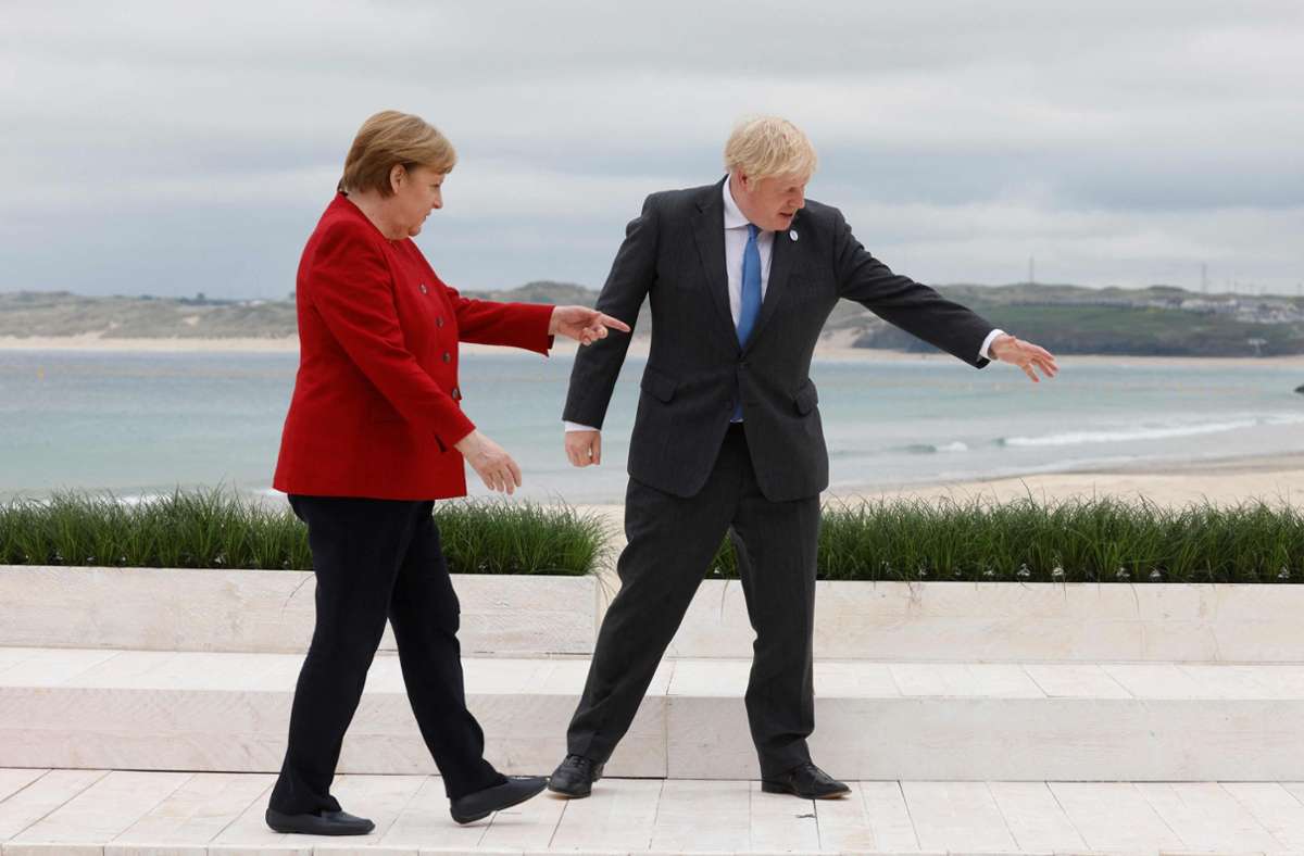 Da geht’s lang: Bundeskanzlerin Angela Merkel und Großbritanniens Premierminister Boris Johnson.
