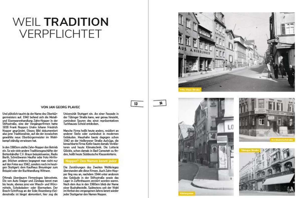 Und plötztlich steht da der Name des Oberbürgermeisters: ein Kapitel zeigt Traditionsgeschäfte in Stuttgart 1942