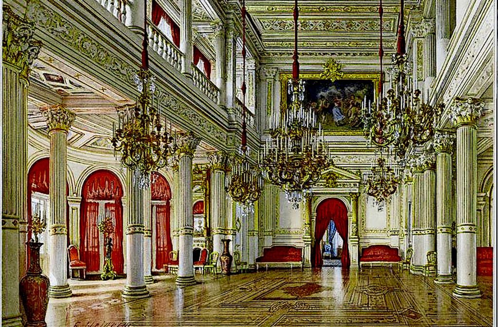 Ein Blick ins Innere: der Ballsaal der Villa Berg um das Jahr 1880.