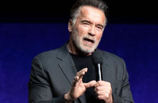 Arnold Schwarzenegger auf der Kinomesse CinemaCon in Las Vegas: Man sieht ihm an, er glaubt an sich. Foto: AFP