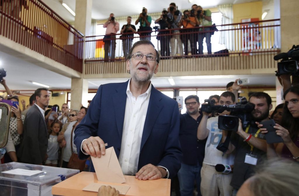 Mariano Rajoy bei der Wahl – die konservative Volkspartei um den Regierungschef verfehlte wieder die absolute Mehrheit.