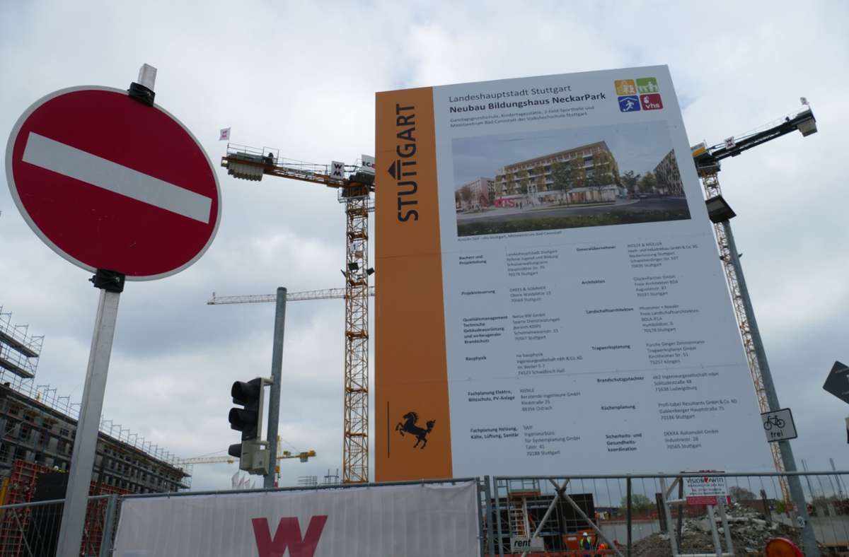 Fast 100 Millionen Euro investiert die Stadt in das neue Bildungszentrum im Neckarpark.