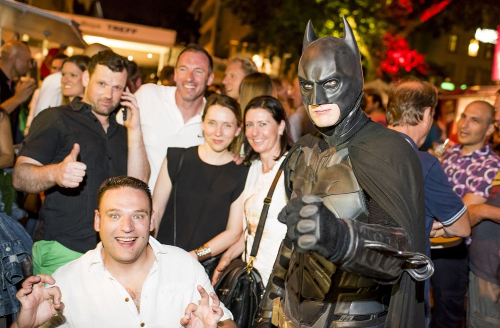 Auch Batman – im Stuttgarter Nachtleben kein Unbekannter – schaute auf dem Henkersfest vorbei.