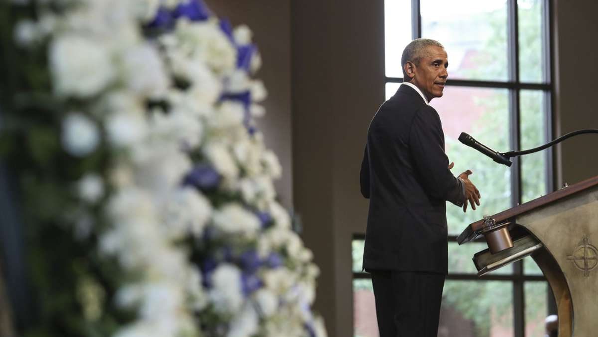  Im Tod schließt sich der Kreis: Die Trauerfeier fand in der früheren Wirkungsstätte der Bürgerrechtsikone King statt, dessen Wegbegleiter der Verstorbene war. Obama verbindet seine Trauerrede mit Kritik. 