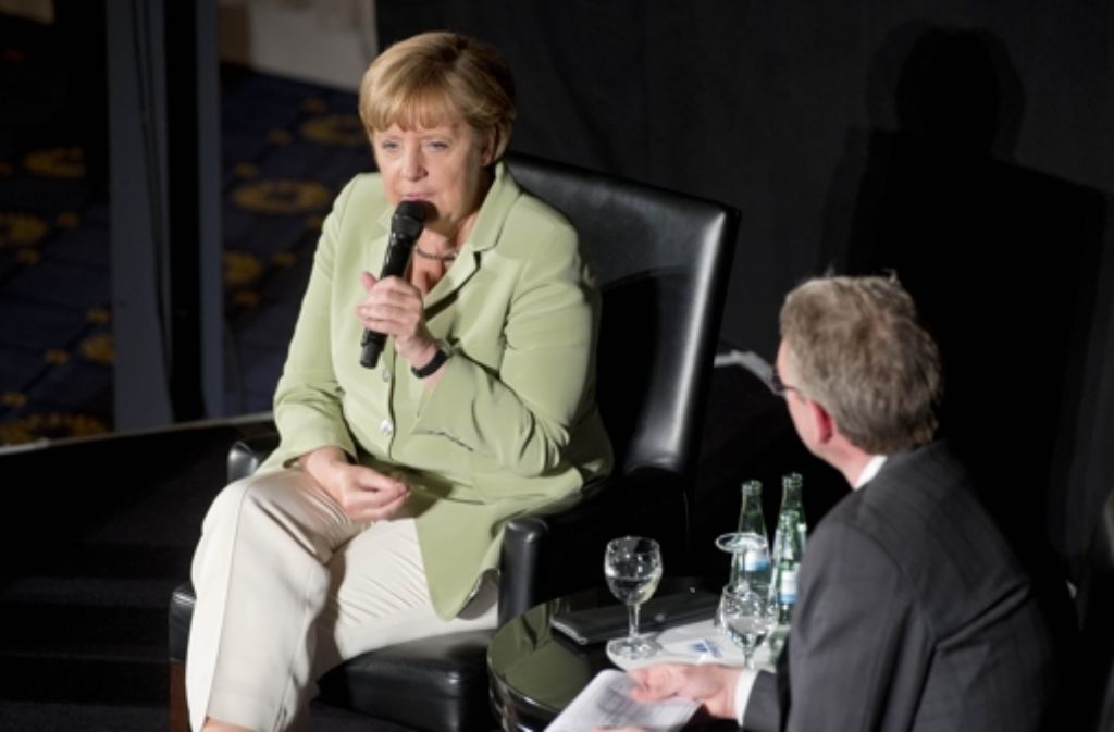 Bundeskanzlerin Angela Merkel im StZ-Gespräch mit Chefredakteur Joachim Dorfs.