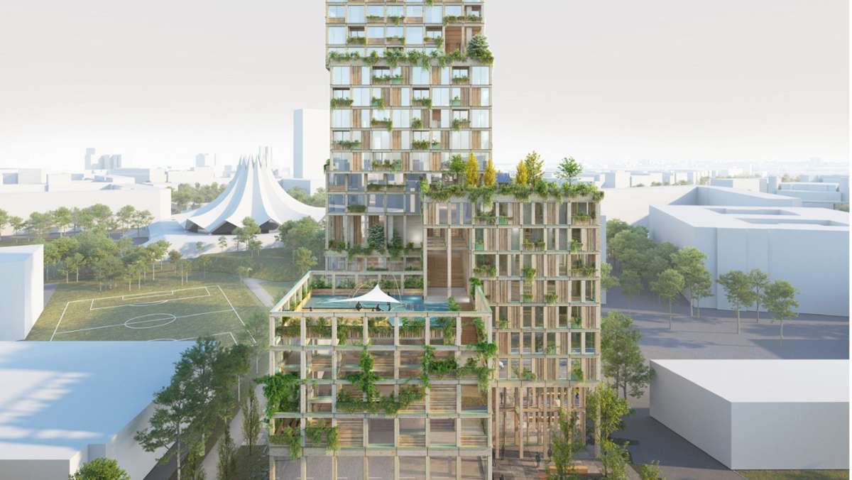  In Berlin wird bald Deutschlands höchstes Hochhaus aus Holz stehen. Es soll nicht nur für möglichst klimaneutrales Bauen stehen, sondern auch Kiezfeeling in der Vertikalen bieten. 