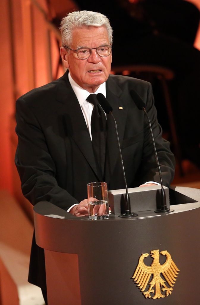 Bundespräsident Gauck hält eine Ansprache.