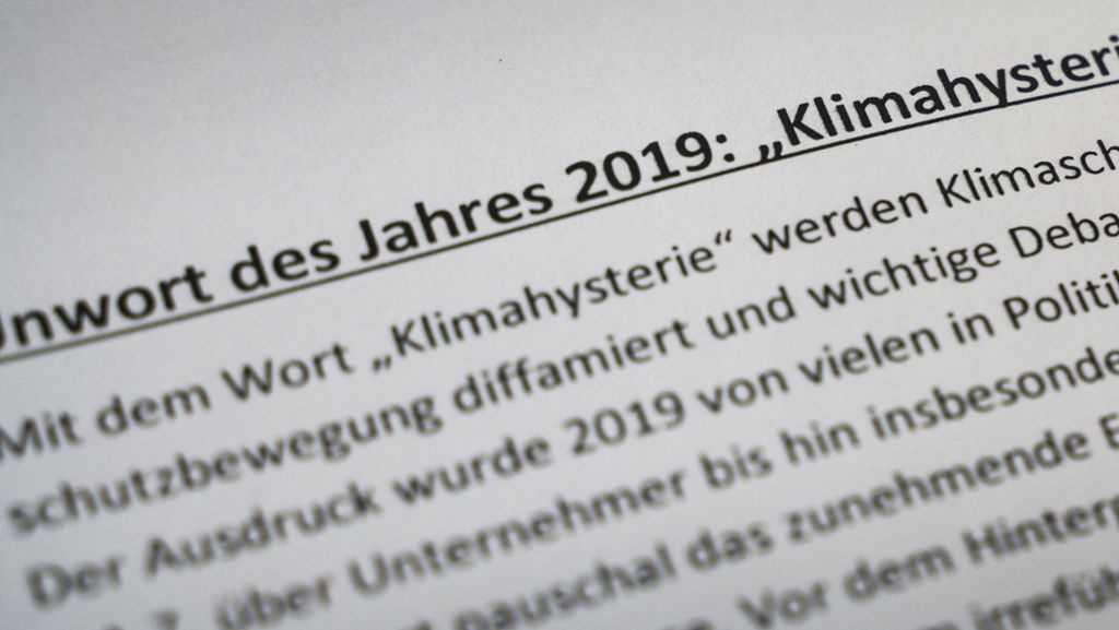 Unwort des Jahres 2019: „Klimahysterie“erhält den Zuschlag