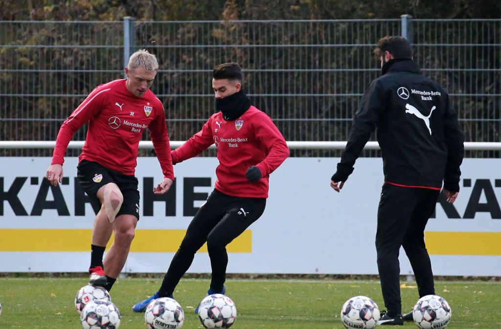 Eindrücke vom VfB-Training vor dem Spiel bei Bayer Leverkusen