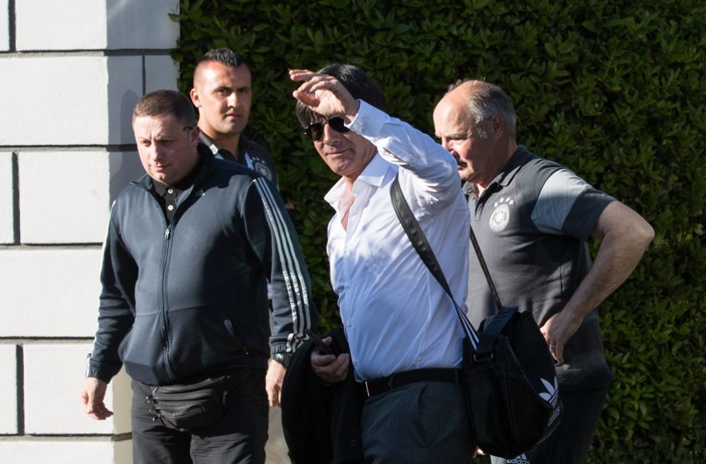 Bundestrainer Joachim Löw bei der Ankunft im Hotel Giardino Ascona.